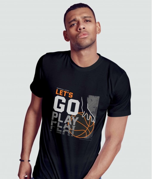 Мъжка тениска с щампа Спортни Илюстрации Go Play basketball - TShirtArtShop.com